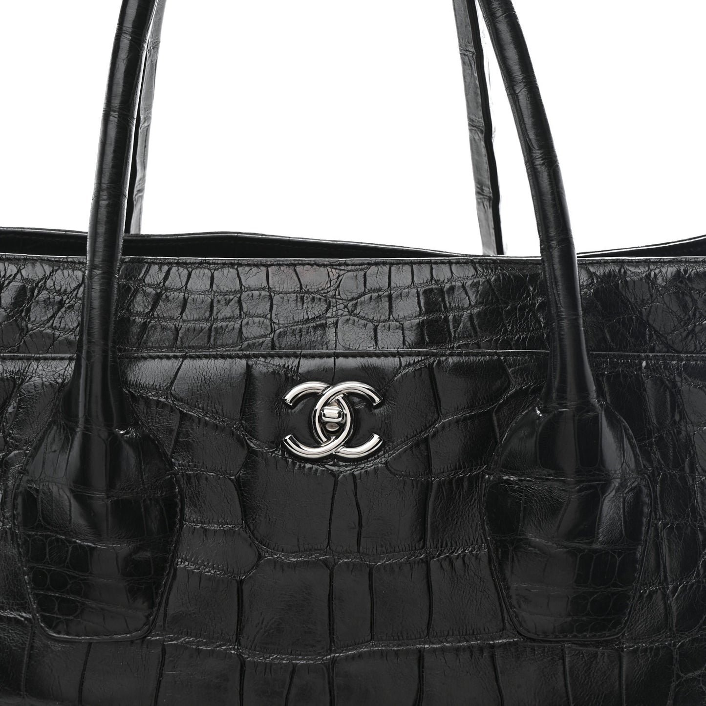 Alligator Executive Cerf Shopper Tote Black