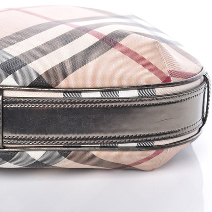 Burberry Patent Supernova Check Medium Barton Hobo Dark Nickel 10 of 13