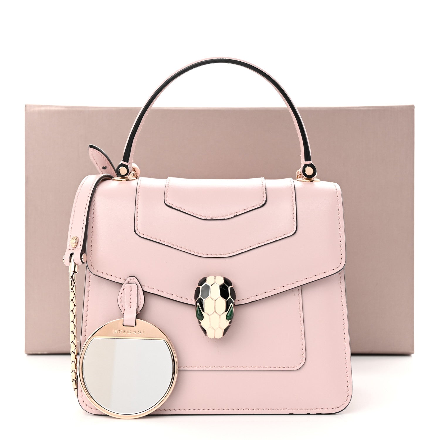 Bulgari Calfskin Serpenti Forever Top Handle Crystal Rose 12 of 12