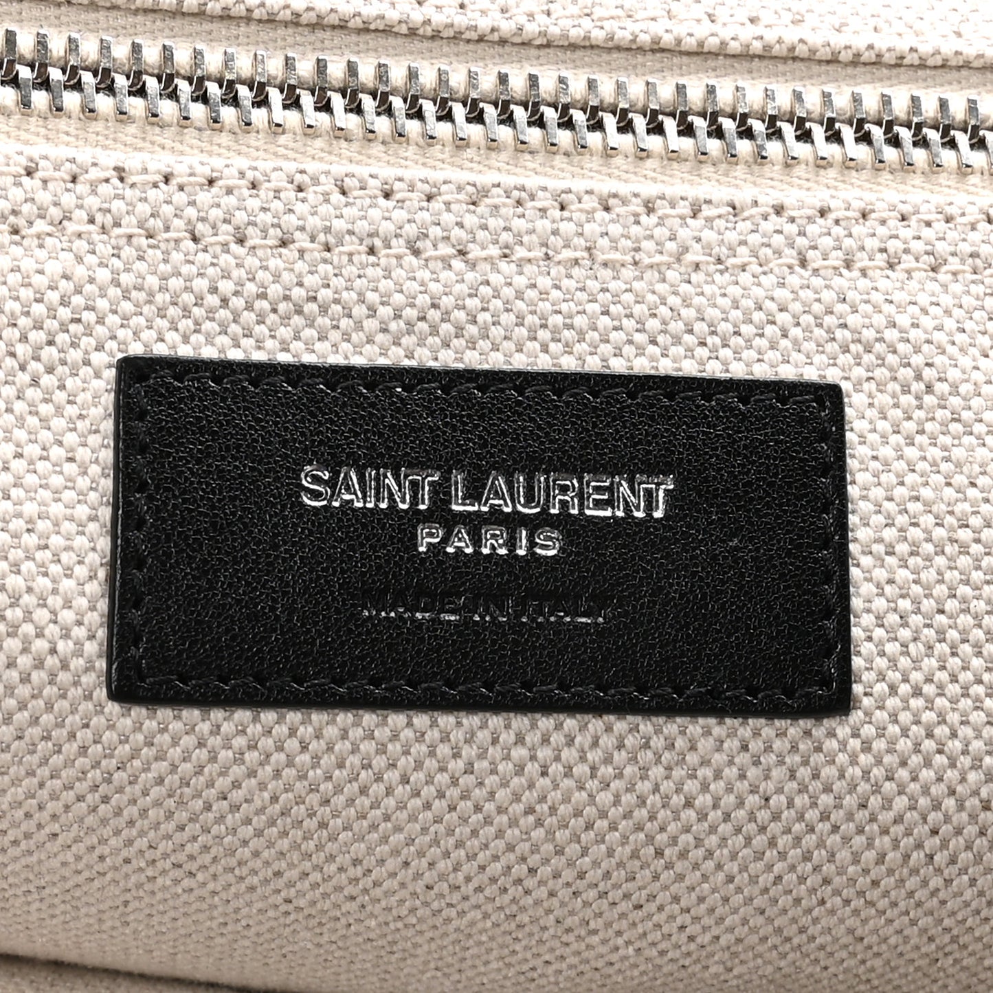 Linen Calfskin Rive Gauche Maxi Tote Grege et Noir
