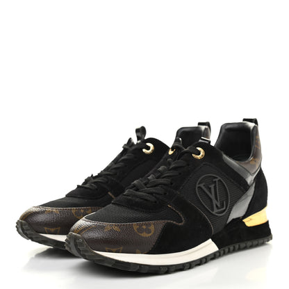Louis Vuitton Suede Monogram Run Away Sneakers 38.5 Black 3 of 10