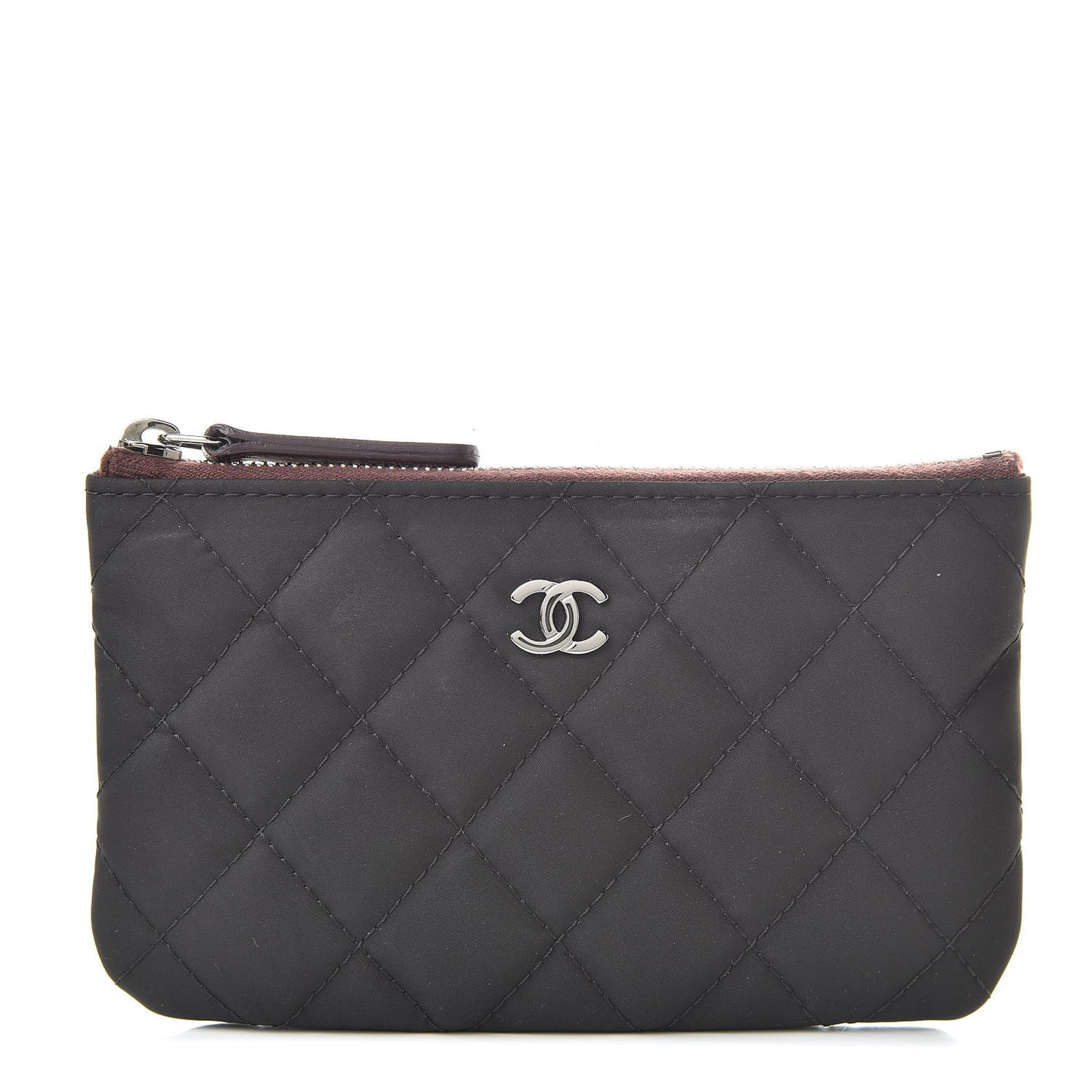 Nylon Quilted Small Cosmetic Case Black