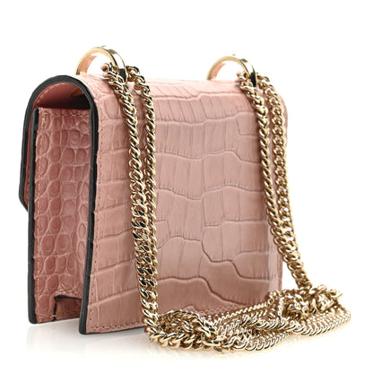 Jimmy Choo Calfskin Crocodile Embossed Mini Paris Crossbody Blush 3 of 8