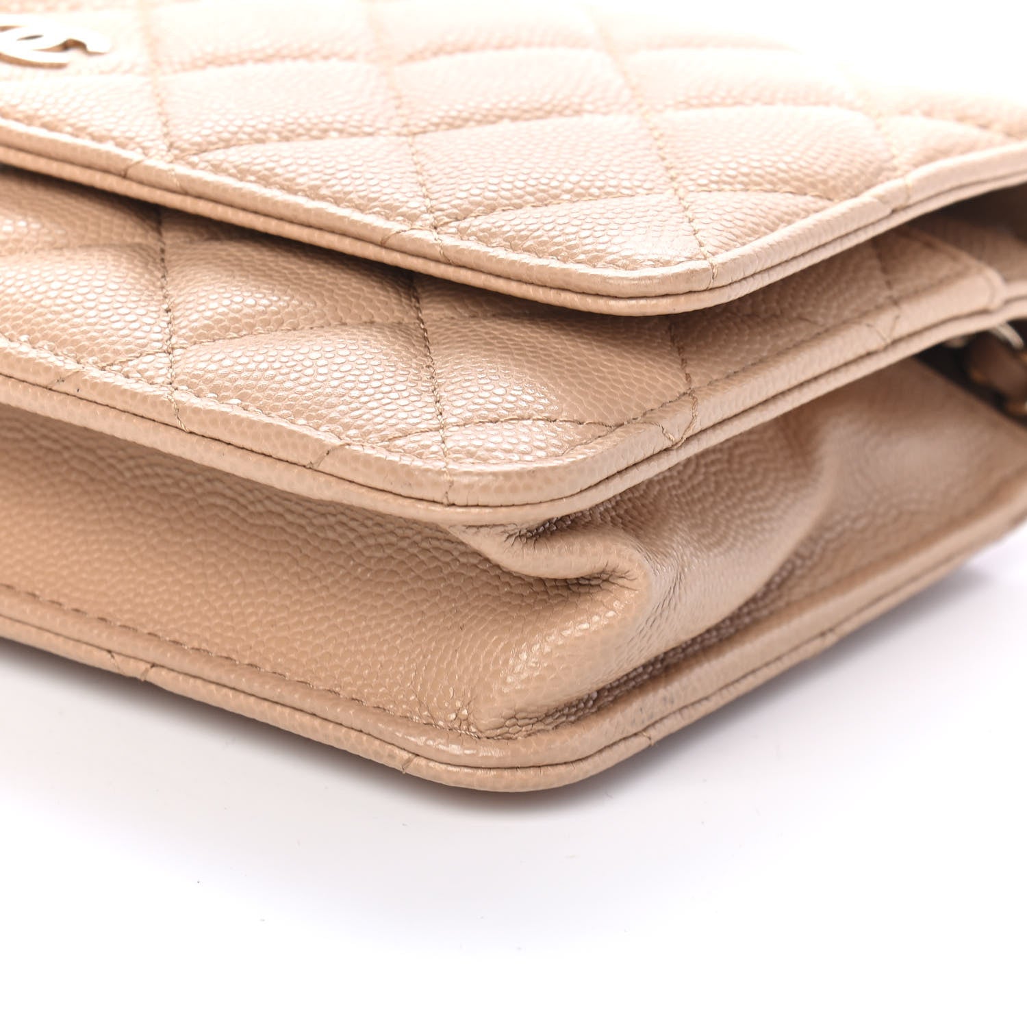 Chanel Caviar Quilted Wallet On Chain WOC Beige 10 of 10