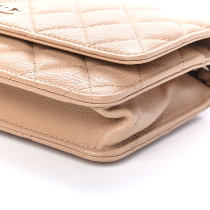 Chanel Caviar Quilted Wallet On Chain WOC Beige 10 of 10