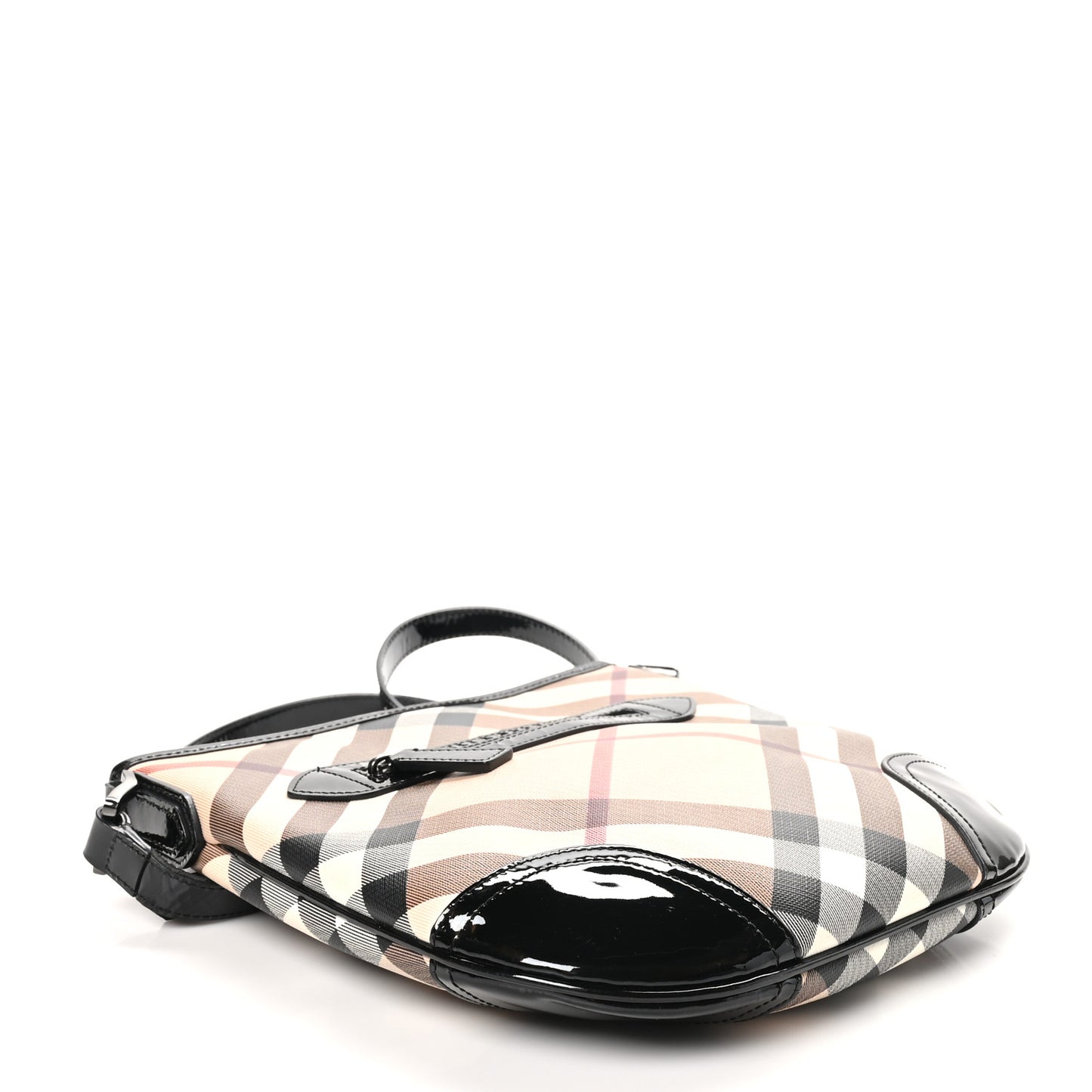Patent Nova Check Dryden Crossbody Bag Black