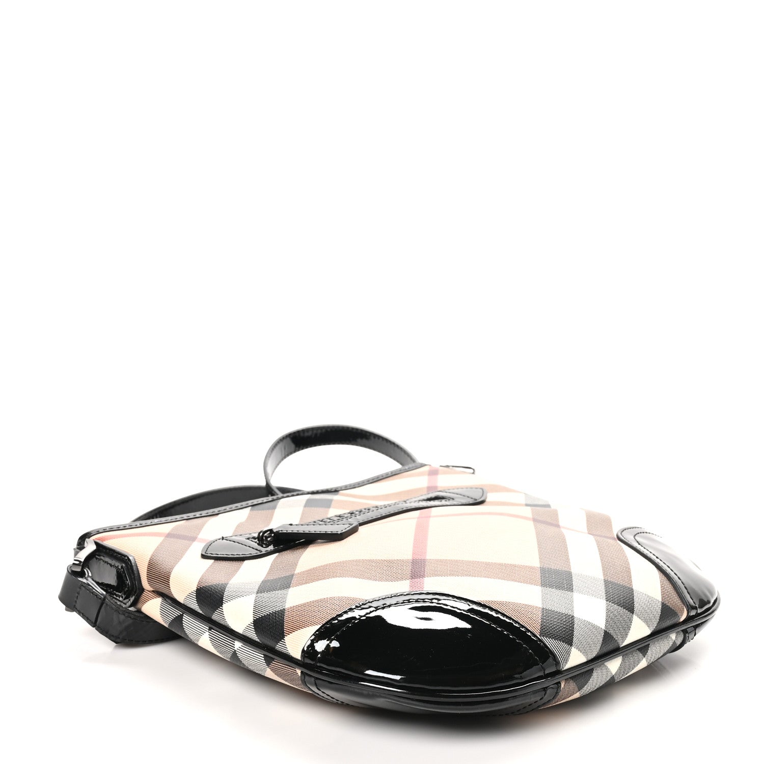 Burberry Patent Nova Check Dryden Crossbody Bag Black 4 of 10