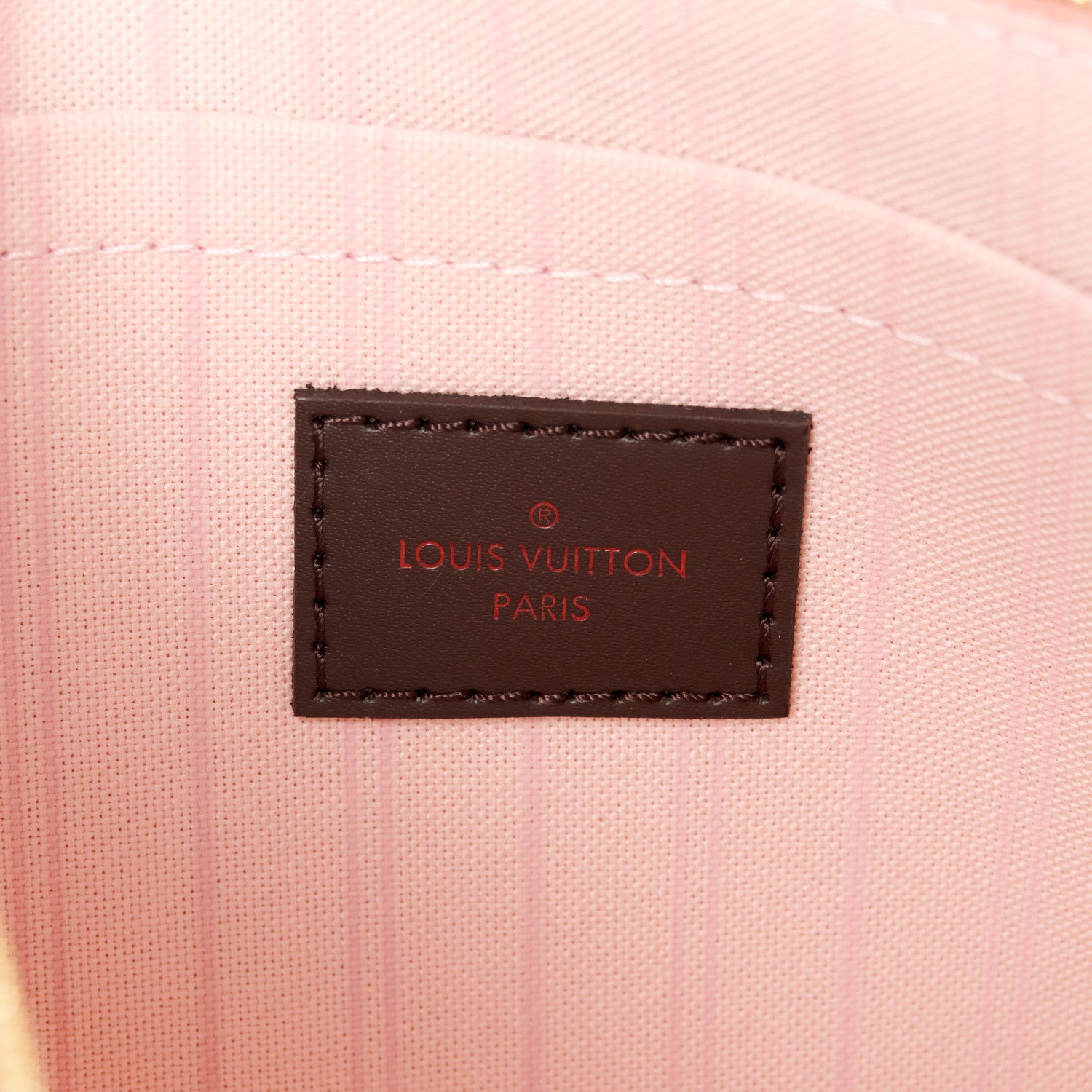 Louis Vuitton Damier Ebene Neverfull MM GM Pochette Rose Ballerine 6 of 7
