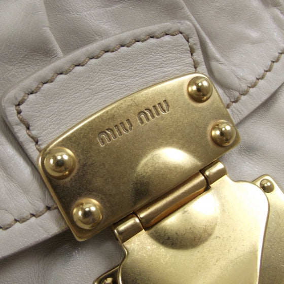 Miu Miu Vitello Lux Leather Large Bag Ivory 12 of 12