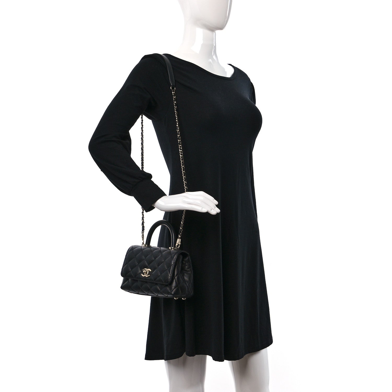 Chanel Caviar Quilted Extra Mini Coco Handle Flap Black 2 of 11
