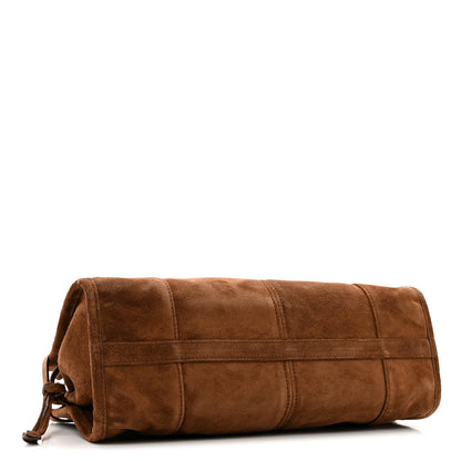 Prada Suede Triangle Medium Bonnie Shoulder Bag Cacao 4 of 15