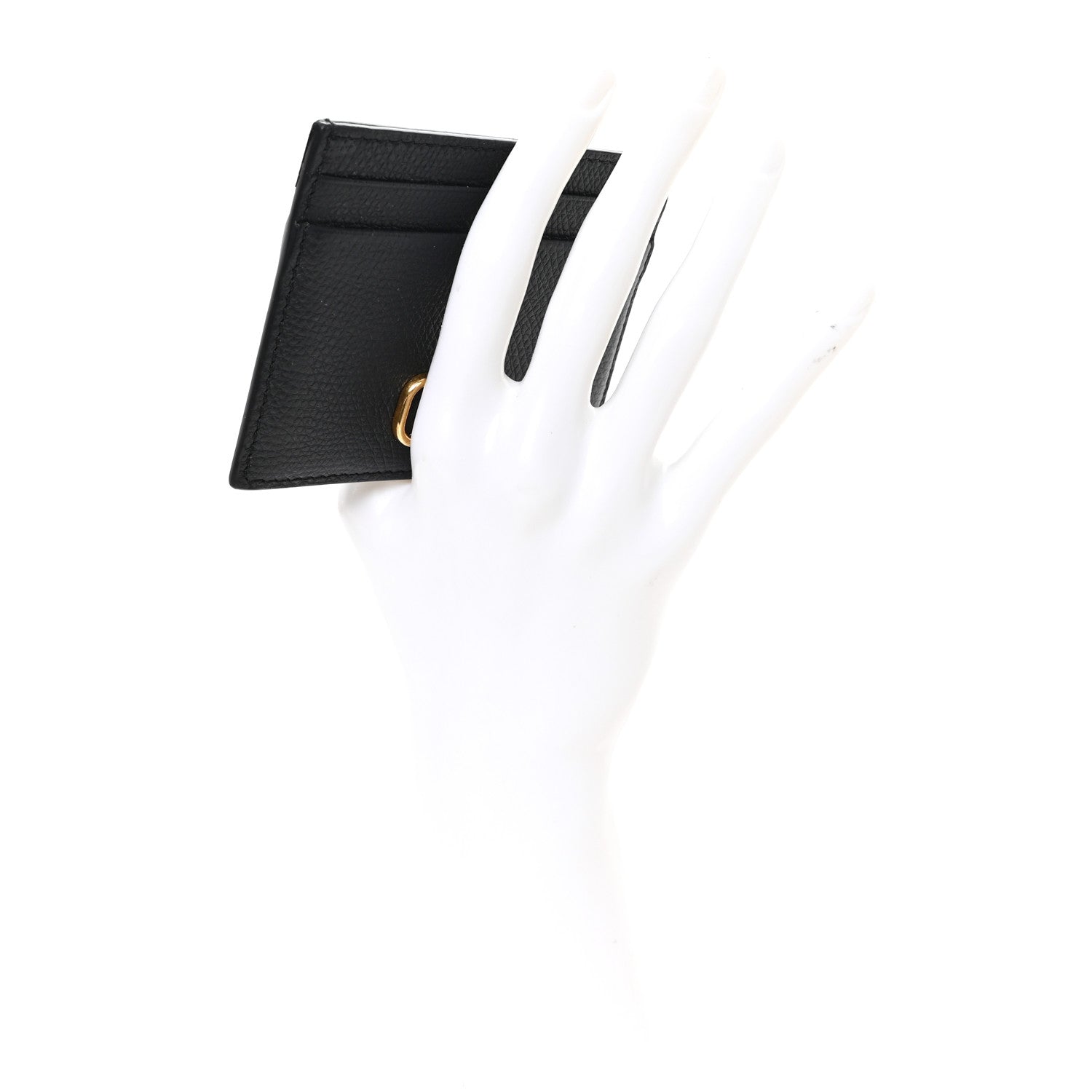 Valentino Garavani Calfskin Toile Iconographe Embossed Vlogo Card Holder Black 2 of 6