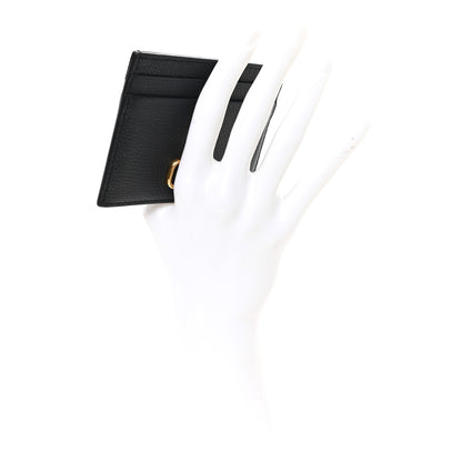 Valentino Garavani Calfskin Toile Iconographe Embossed Vlogo Card Holder Black 2 of 6