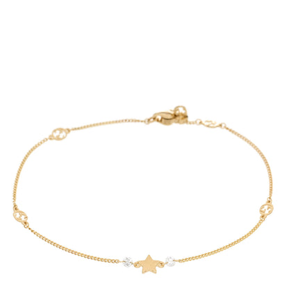 Gucci 18K Yellow Gold Diamond Star GG Station Bracelet 1 of 4