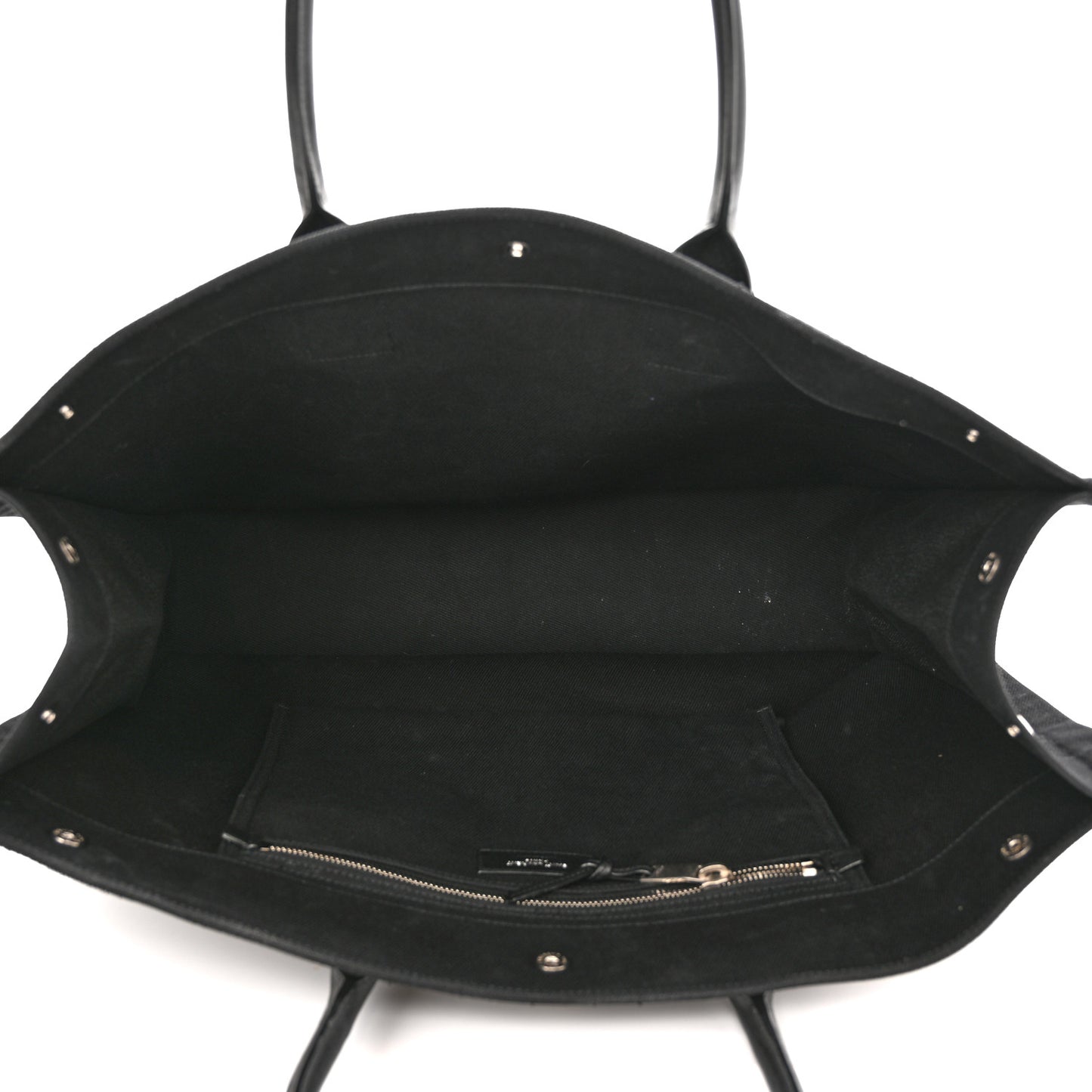 Linen Calfskin Rive Gauche Tote Black