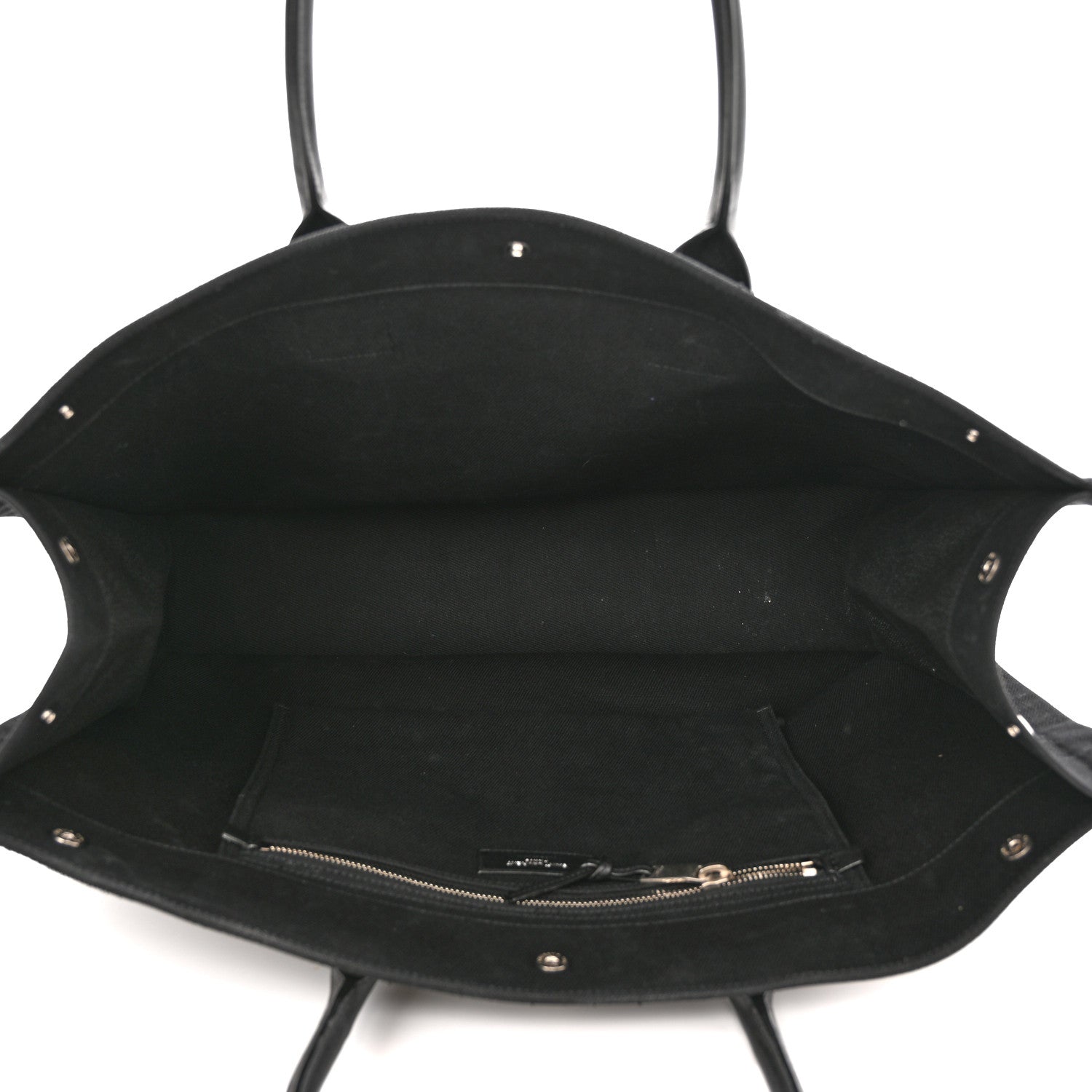 Saint Laurent Linen Calfskin Rive Gauche Tote Black 5 of 12
