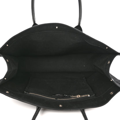 Saint Laurent Linen Calfskin Rive Gauche Tote Black 5 of 12