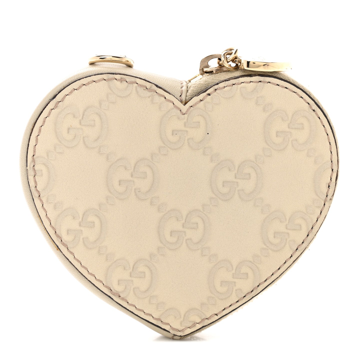 Guccissima Heart Coin Purse White