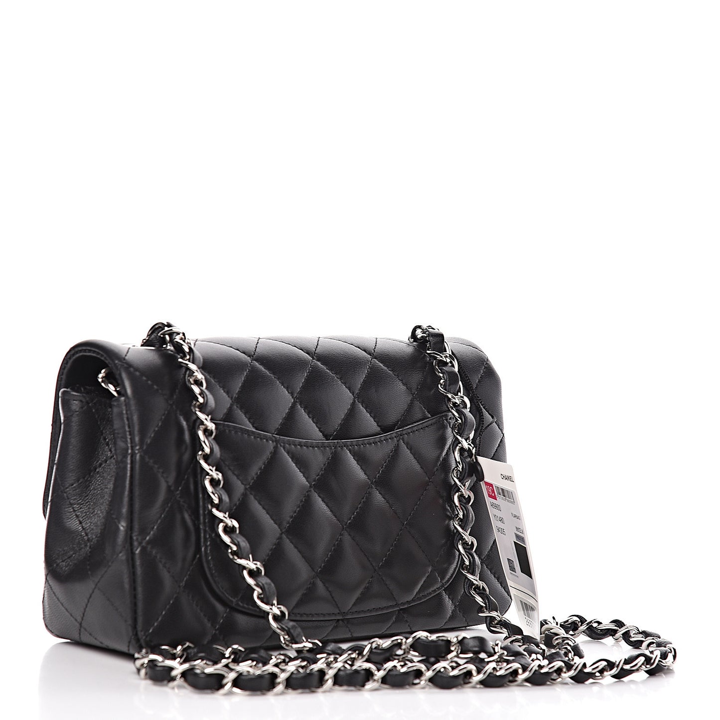 Lambskin Quilted Mini Rectangular Flap Black
