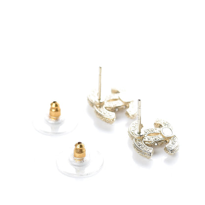 Chanel Pearl CC Earrings Light Gold 3 of 5