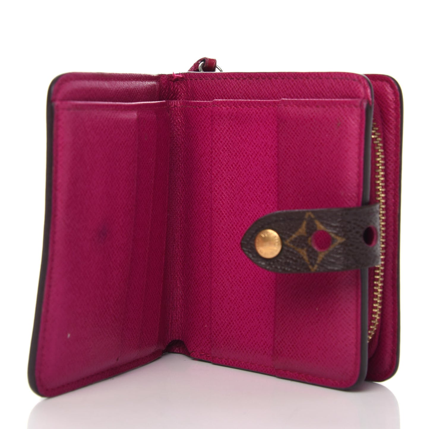 Monogram Perforated Compact Zipped Wallet Fuchsia