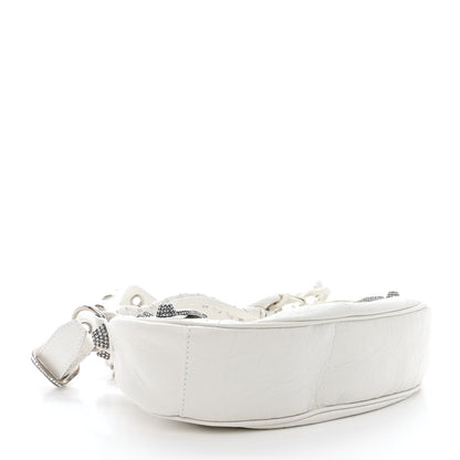 Balenciaga Agneau Arena Crystal Le Cagole Shoulder Bag XS Optic White 4 of 11
