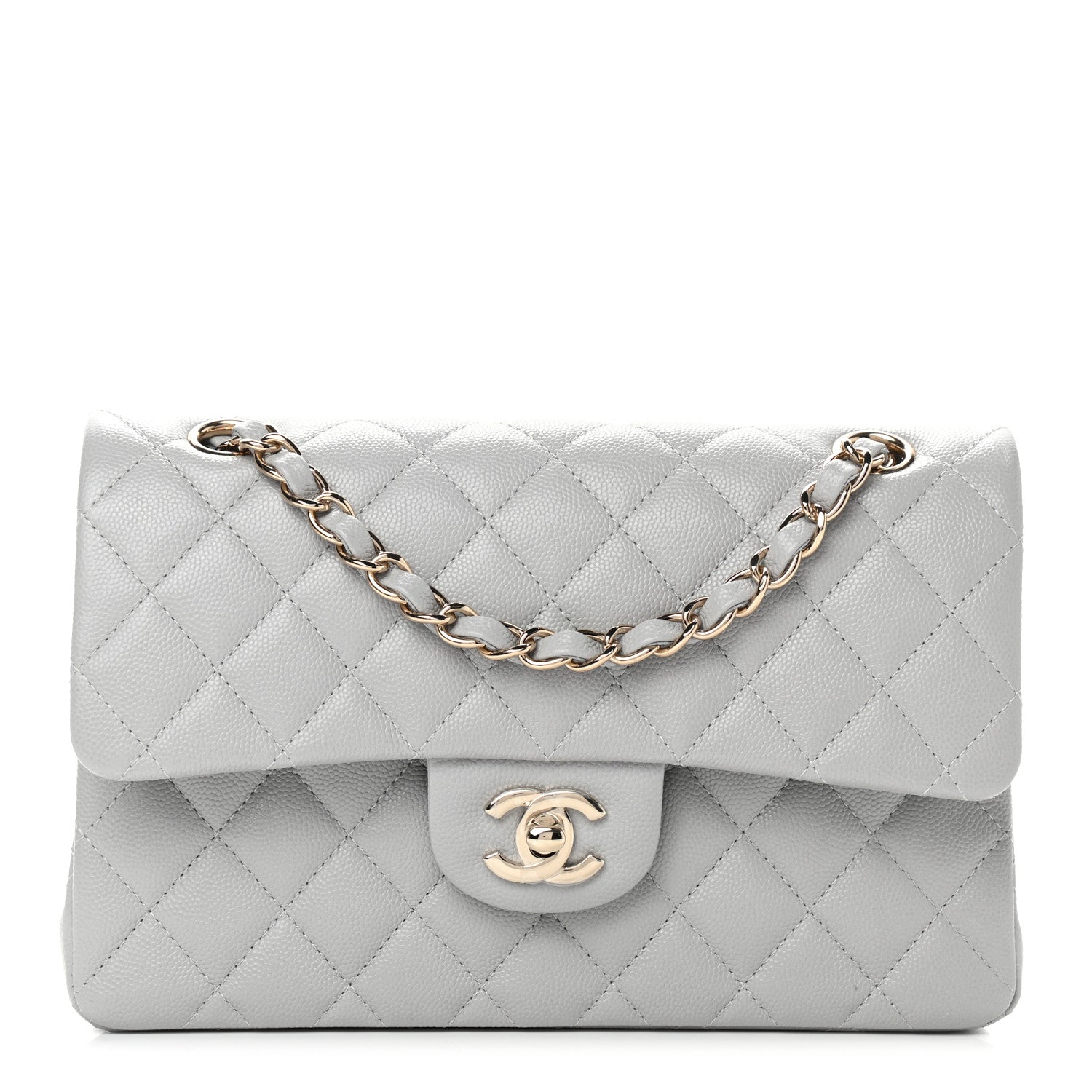 Chanel Caviar Quilted Small Double Flap Grey 1 of 9