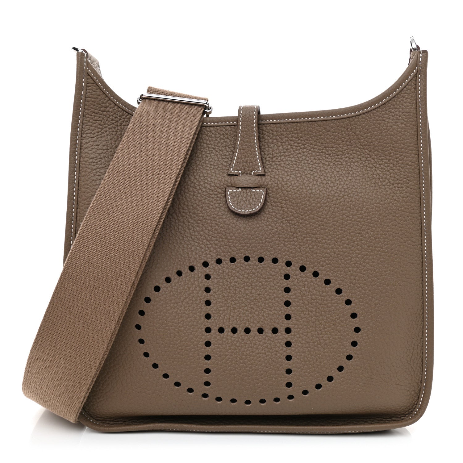 Hermes Taurillon Clemence Evelyne III PM Etoupe 1 of 12