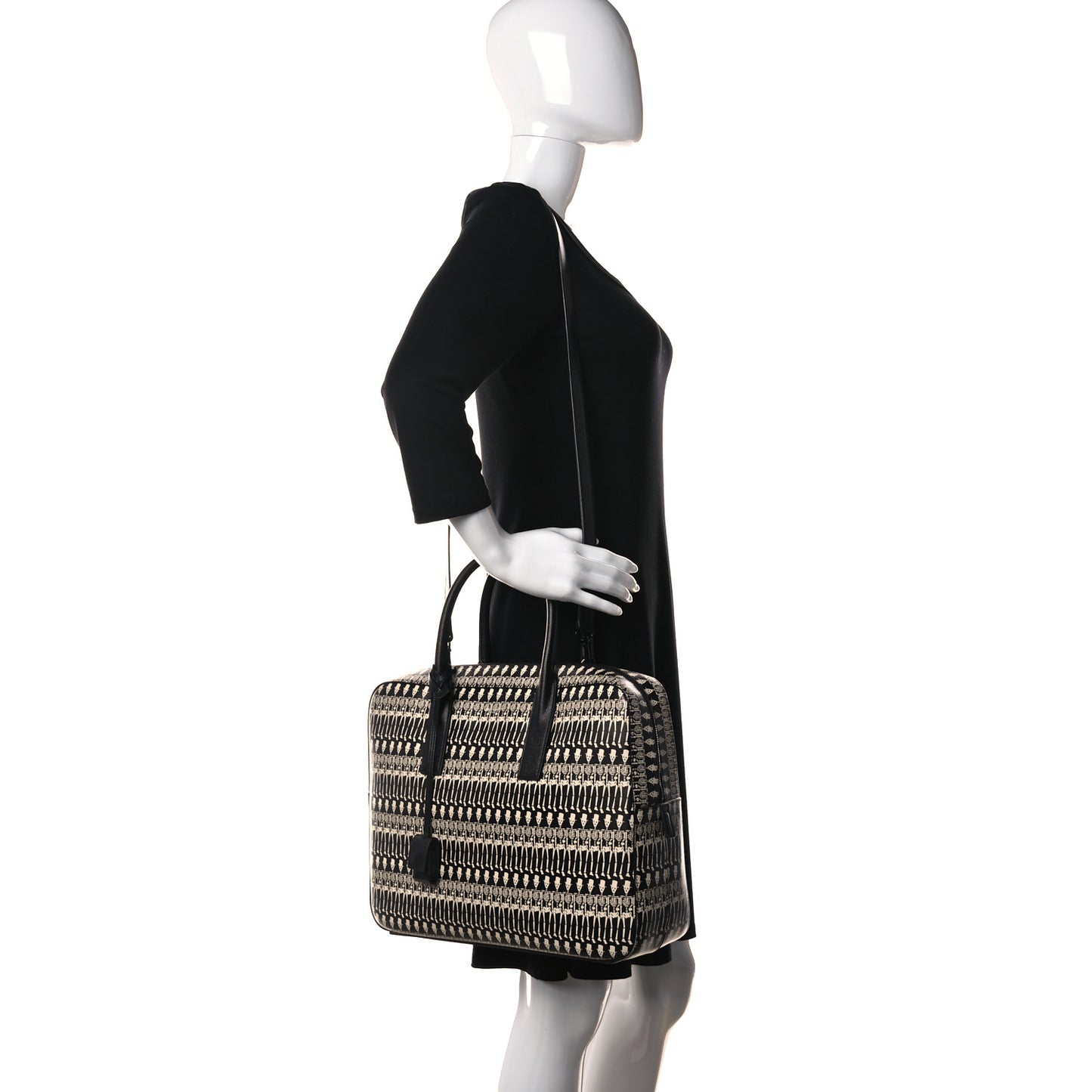 Grain de Poudre Skeleton Print Medium Museo Briefcase Black
