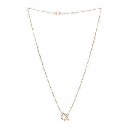 Hermes 18K Rose Gold Diamond Finesse Pendant Necklace 3 of 6