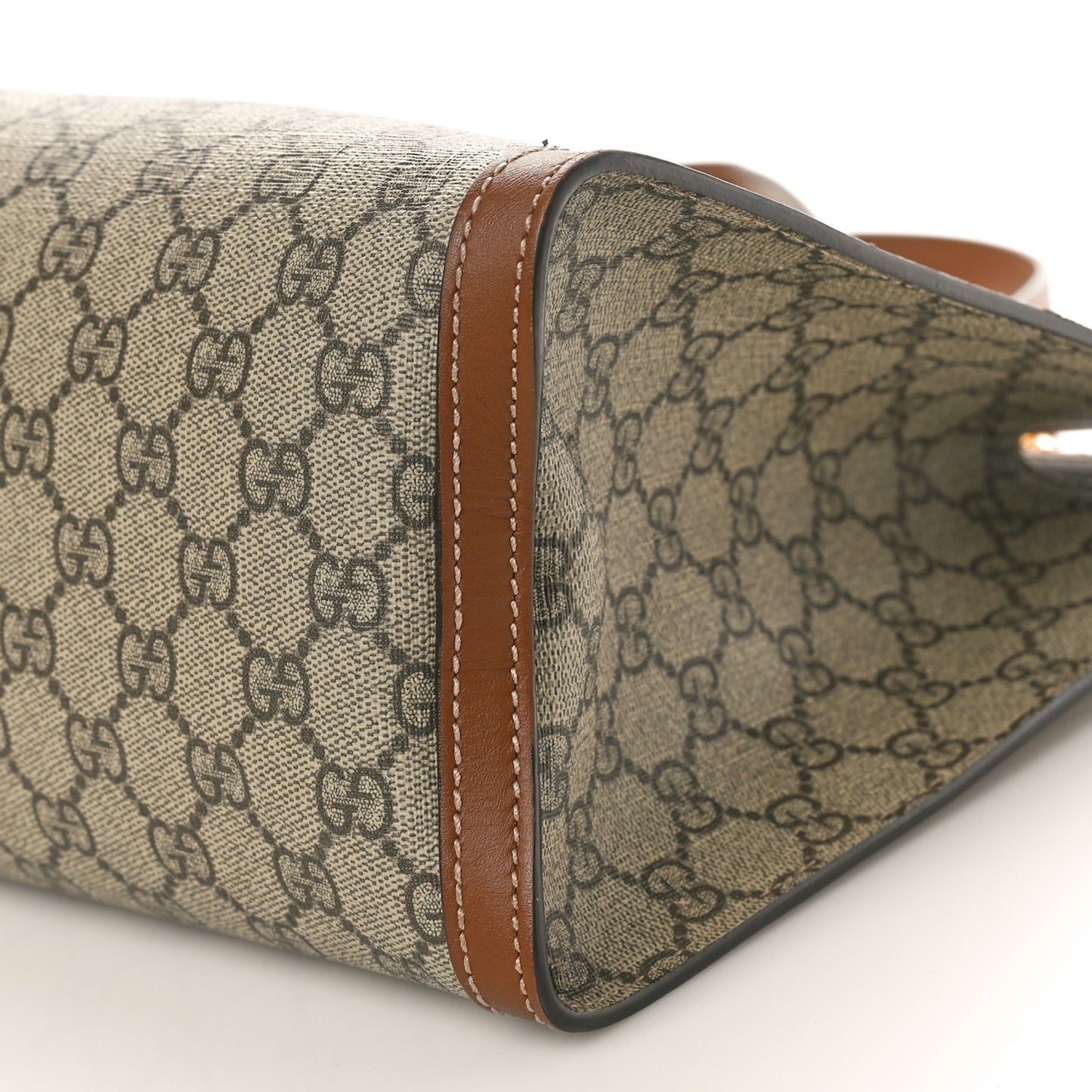 GG Supreme Monogram Medium Padlock Tote Beige Cuir