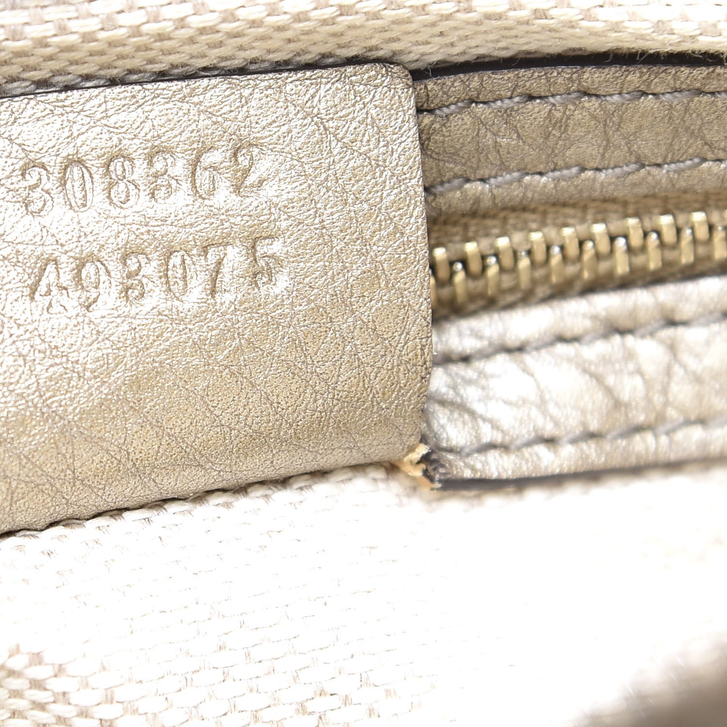 Gucci Metallic Cellarius Calfskin Small Soho Top Handle Satchel Golden Beige 6 of 11