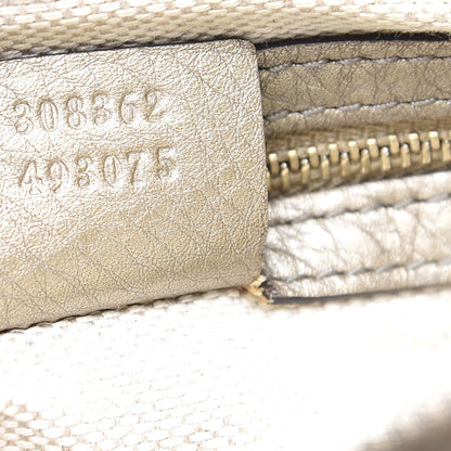 Gucci Metallic Cellarius Calfskin Small Soho Top Handle Satchel Golden Beige 6 of 11