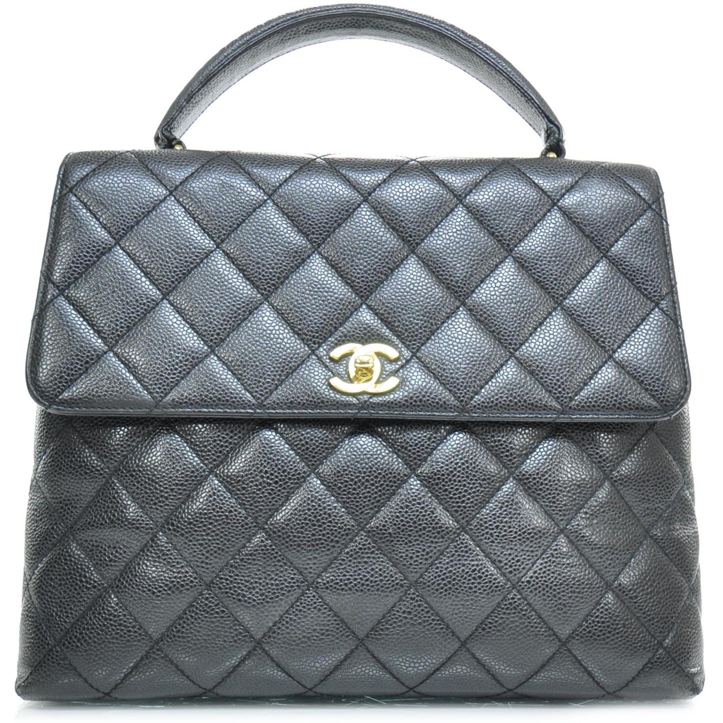 Caviar Kelly Jumbo Flap Bag Black GHW