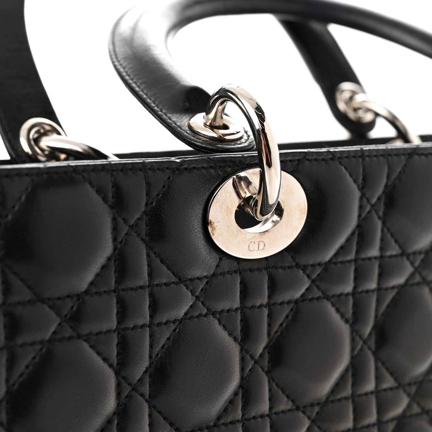 Christian Dior Lambskin Cannage Large Lady Dior Black 15 of 15
