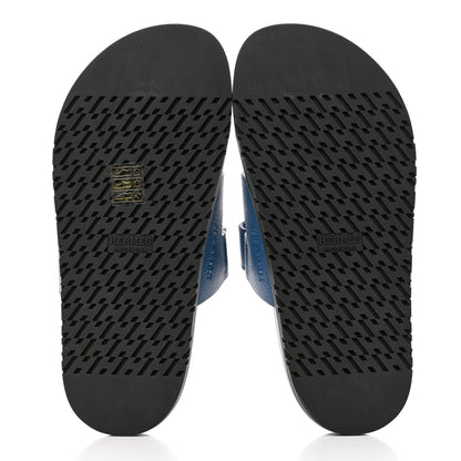 Hermes Epsom Womens Chypre Sandals 36.5 Bleu Bleuet 5 of 9