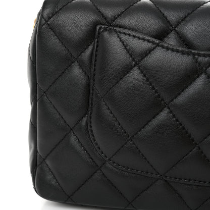 Chanel Lambskin Quilted Small Wenge Wood Flap Black Black 11 of 11