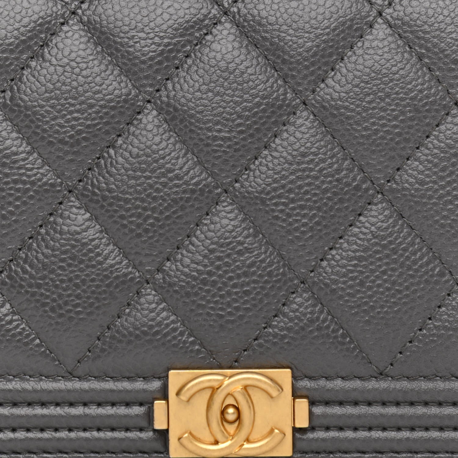 Chanel Caviar Quilted Mini Boy Wallet On Chain WOC Dark Gray 7 of 10
