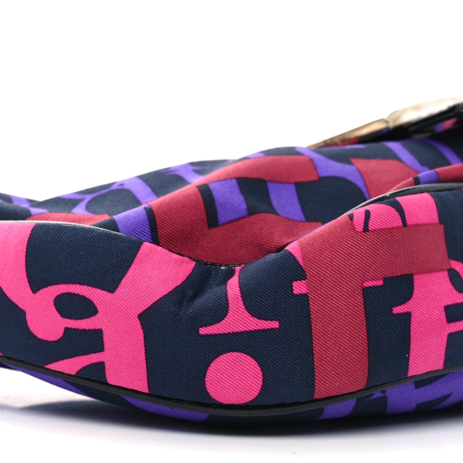 Fendi Nylon Patent Half Moon Baguette Black Multicolor 8 of 9