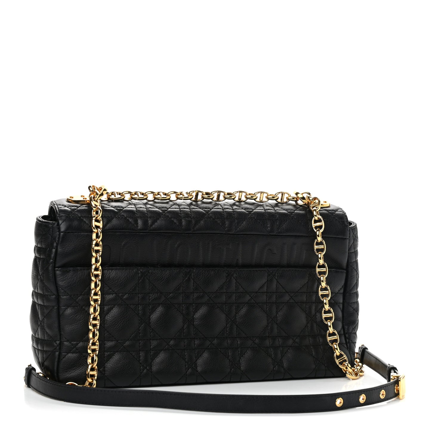 Grained Calfskin Cannage Large Caro Bag Black