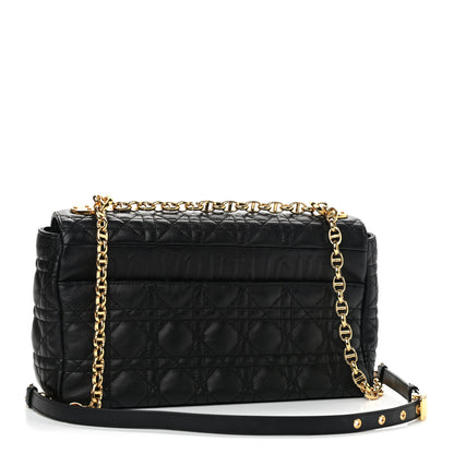Christian Dior Grained Calfskin Cannage Large Caro Bag Black 3 of 13