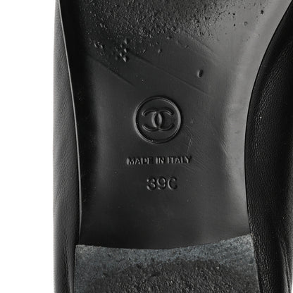 Chanel Lambskin Patent Cap Toe Ballerina Flats 39 Black 7 of 14