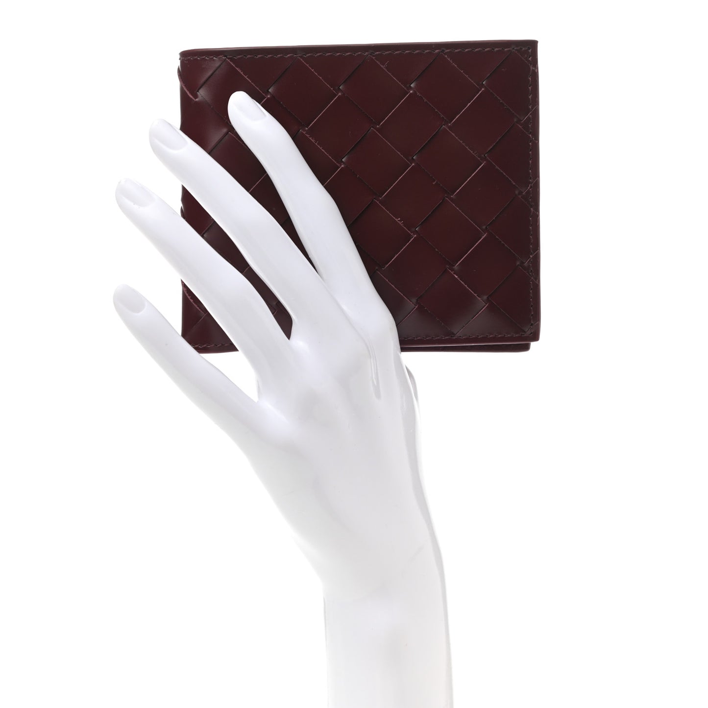 Nappa Maxi Intrecciato Bi-Fold Wallet Barolo