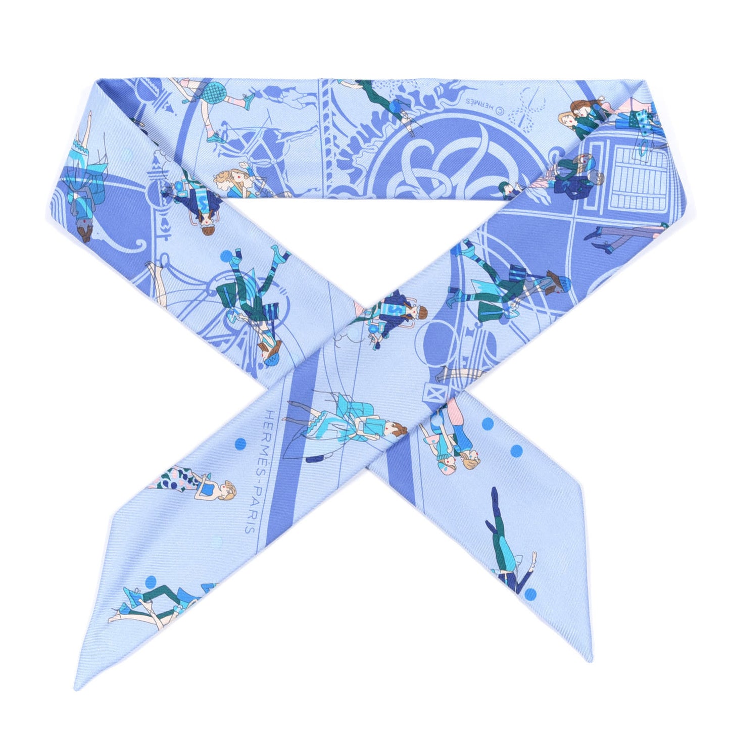 Silk Ex-Libris Les Parisiennes Twilly Ciel Turquoise Lavender
