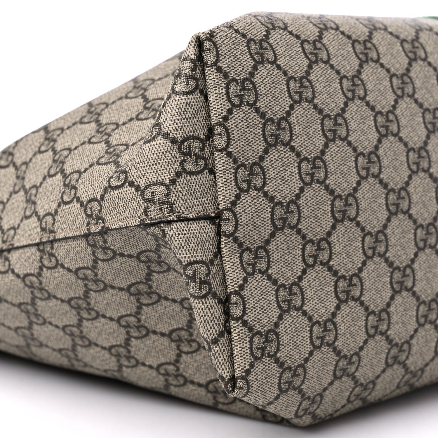 Gucci GG Supreme Monogram Textured Calfskin Web Medium Ophidia Shopping Tote Beige Ebony New Acero 8 of 13