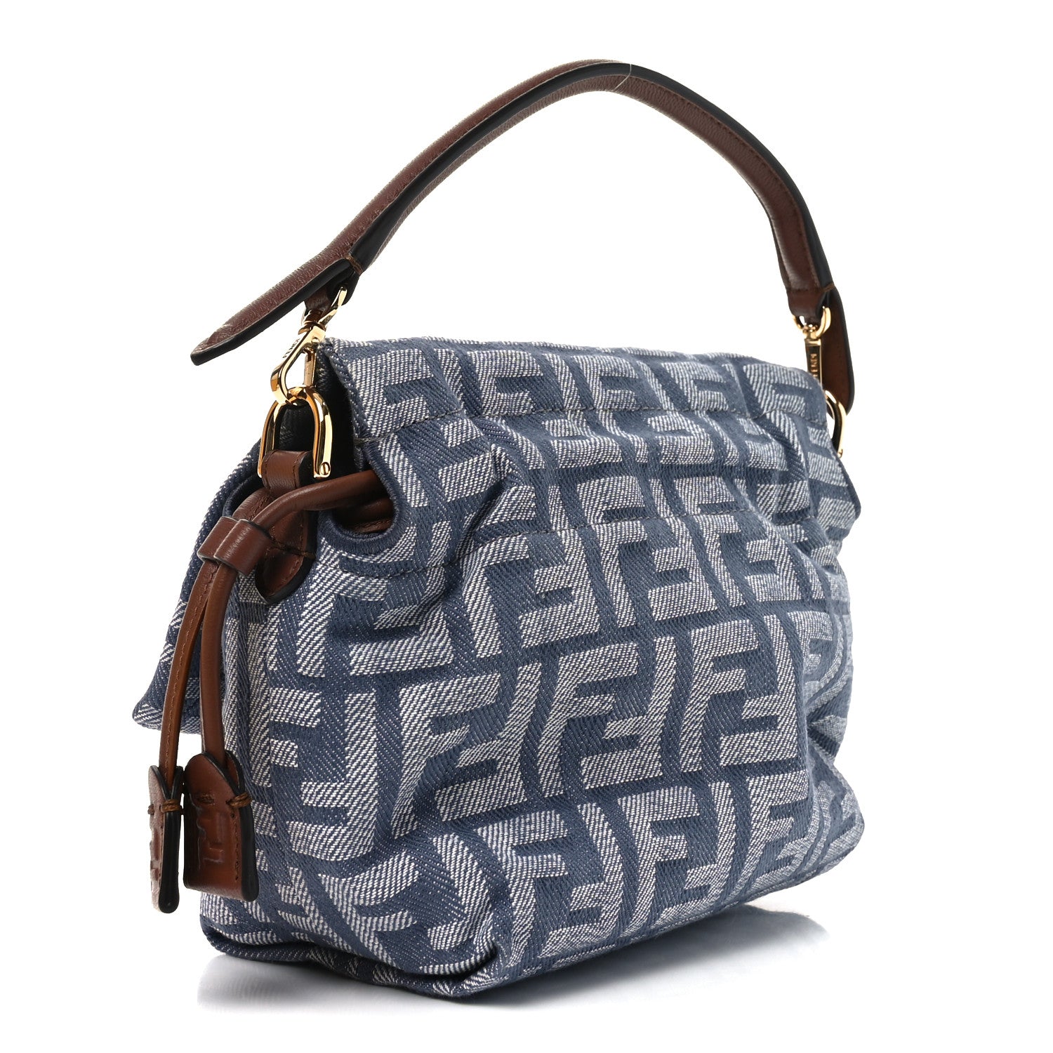 Fendi Denim Small Mamma Baguette Blue 3 of 11