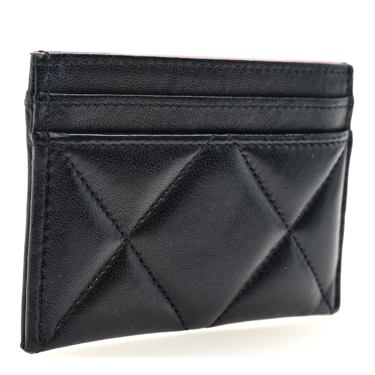 Chanel Lambskin Quilted Chanel 19 Card Holder Black 3 of 7
