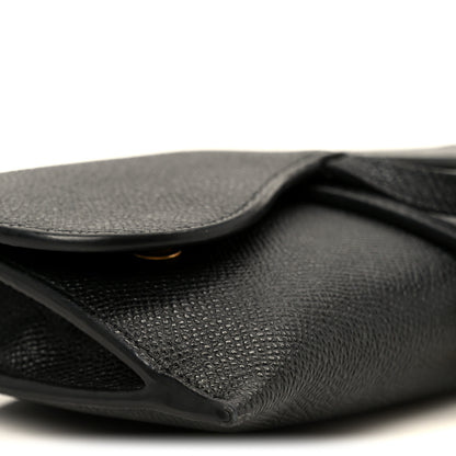Christian Dior Grained Calfskin Saddle Chain Wallet Pouch Black 13 of 15