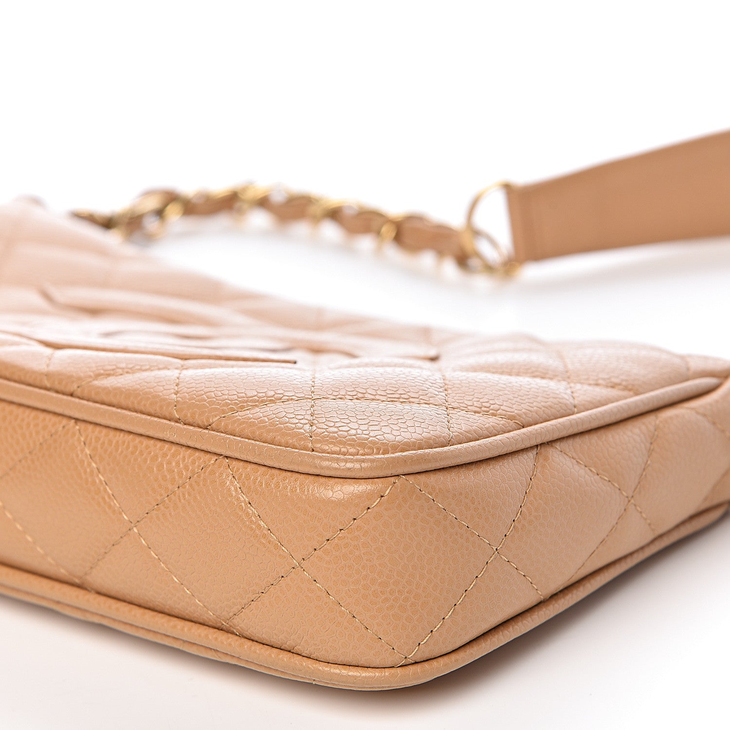 Chanel Caviar Quilted CC Shoulder Bag Beige 12 of 12