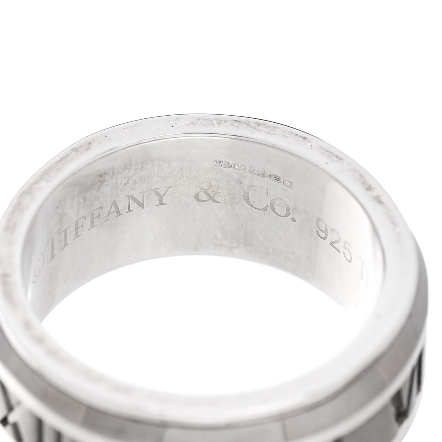 Sterling Silver Titanium Atlas Band Ring 50 5.5